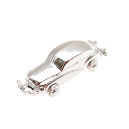 925 Sterling Silver Vintage Retro Car 3D Mini Charm Pendant