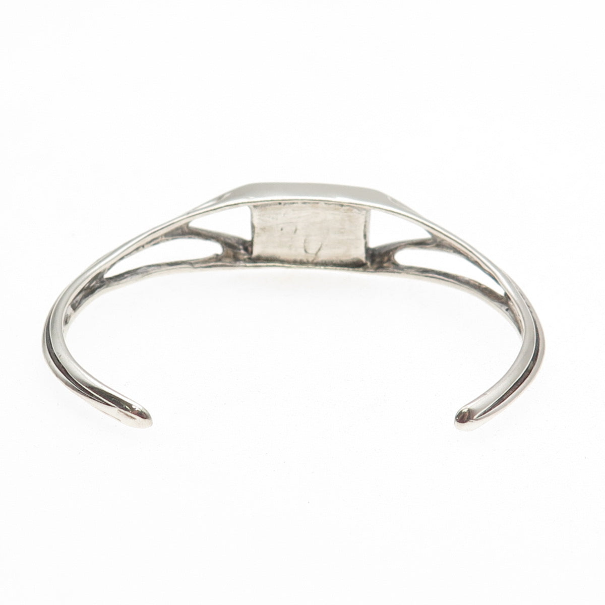 Old Pawn 925 Sterling Silver Vintage White Onyx Tribal Adjustable Bracelet 5.25"