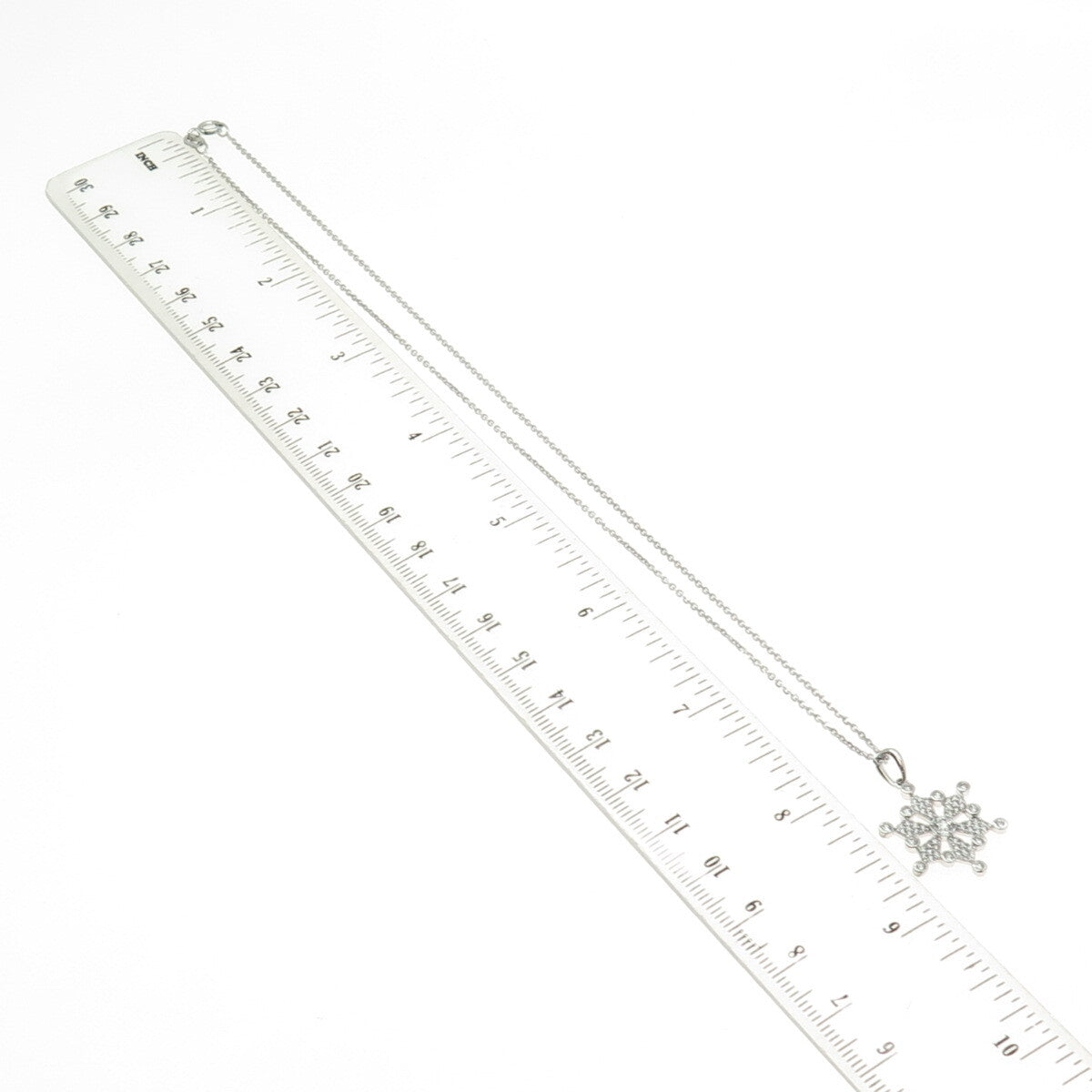 925 Sterling Silver Round-Cut C Z Snowflake Cable Chain Necklace 16"