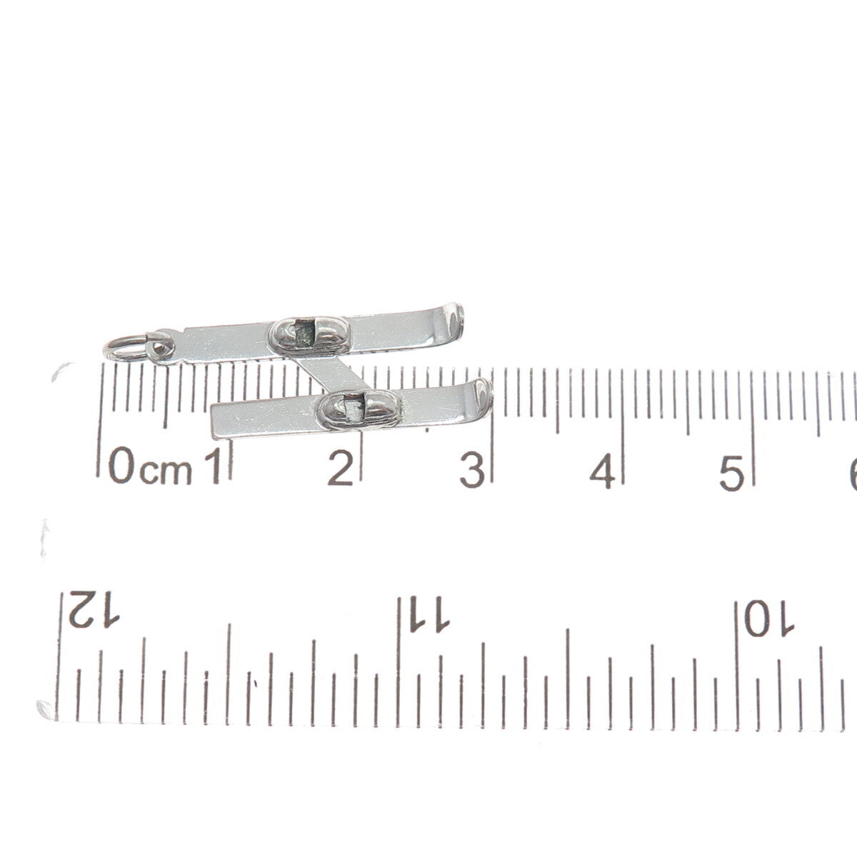 925 Sterling Silver Vintage Skiing Minimalist Charm Pendant