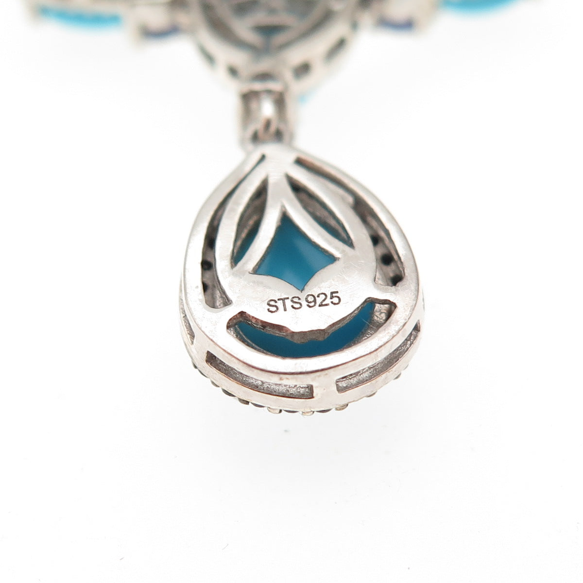 Chuck Clemency 925 Sterling Silver Real Turquoise Tanzanite Spinel Necklace 18"