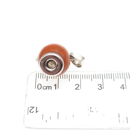925 Sterling Silver Vintage Italy Enamel Vase 3D Mini Charm Pendant