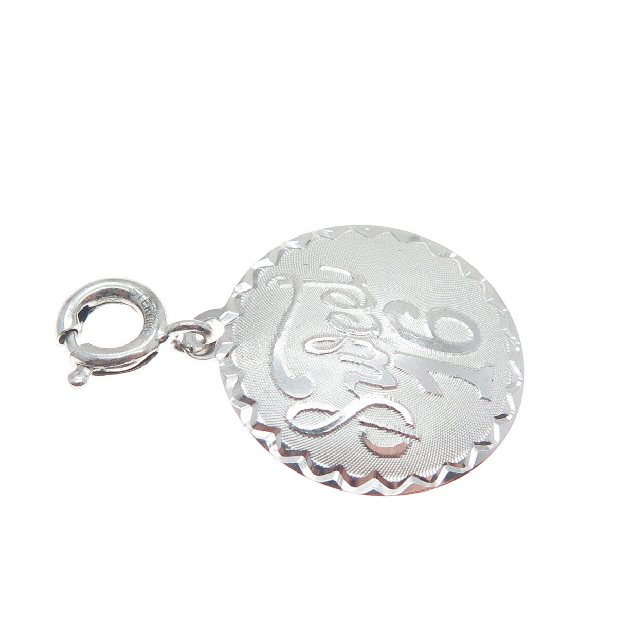 JEWELART 925 Sterling Silver Vintage Sweet 16 Spring Ring Lock Charm Pendant