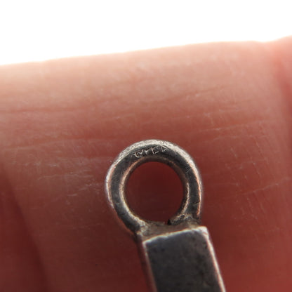 925 Sterling Silver Vintage Real Kingman Turquoise Bar Link Bracelet 7.5"