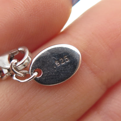 GUESS 925 Sterling Silver Real Amethyst Heart Spiga Chain Necklace 14-18"