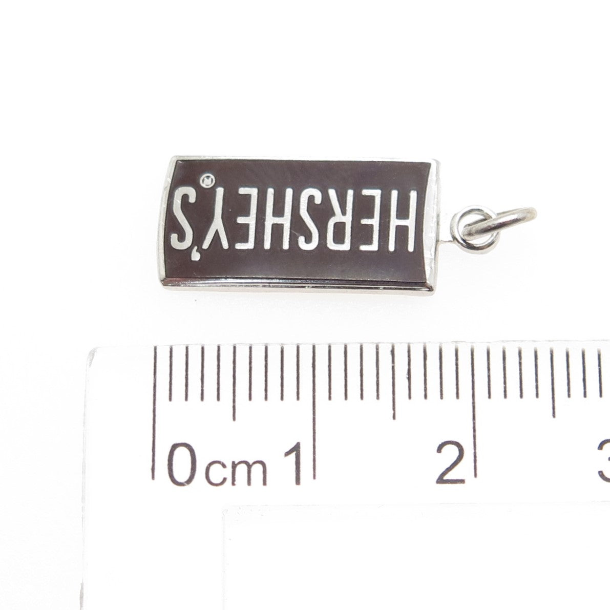 KINNEY Sterling Silver Vintage Enamel Hershey's Chocolate Bar Minimalist Pendant