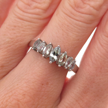 Chuck Clemency 925 Sterling Silver Real Marquise-Cut Iolite Ring Size 8