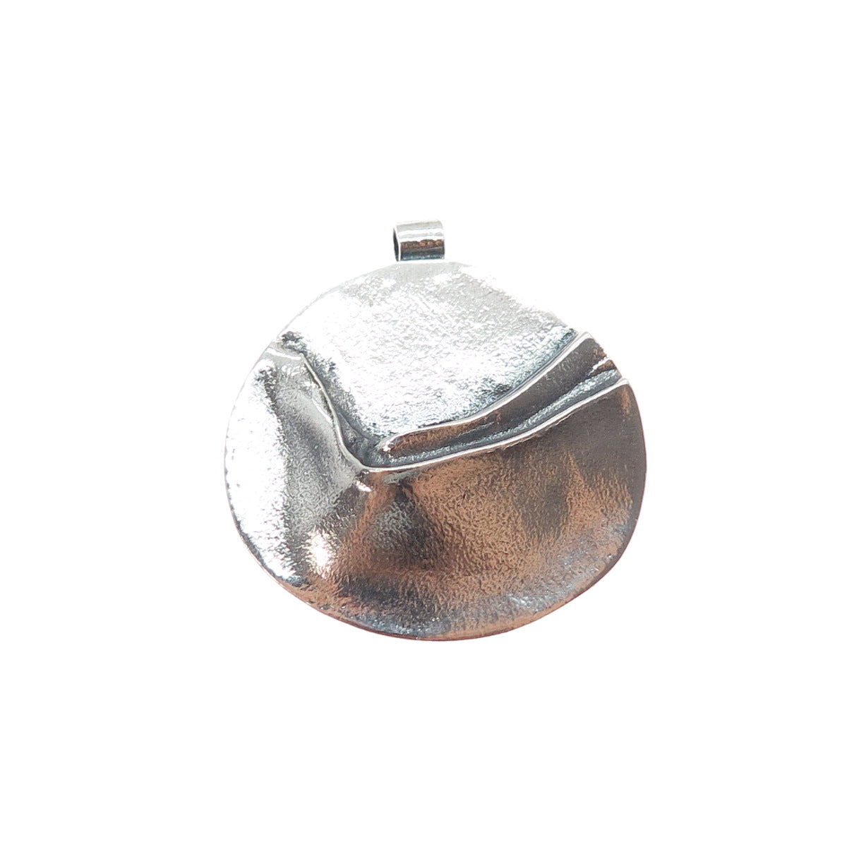 925 Sterling Silver Vintage Modernist Oxidized Slide Pendant