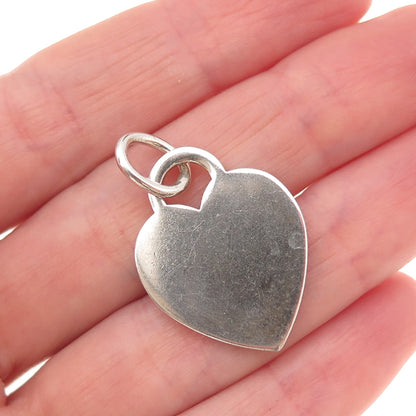 Tiffany & Co. 925 Sterling Silver Vintage Heart Tag Charm Pendant
