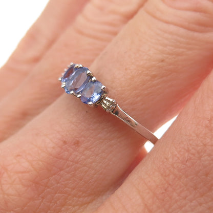 Chuck Clemency 925 Sterling Silver Real Oval-Cut Tanzanite Ring Size 7