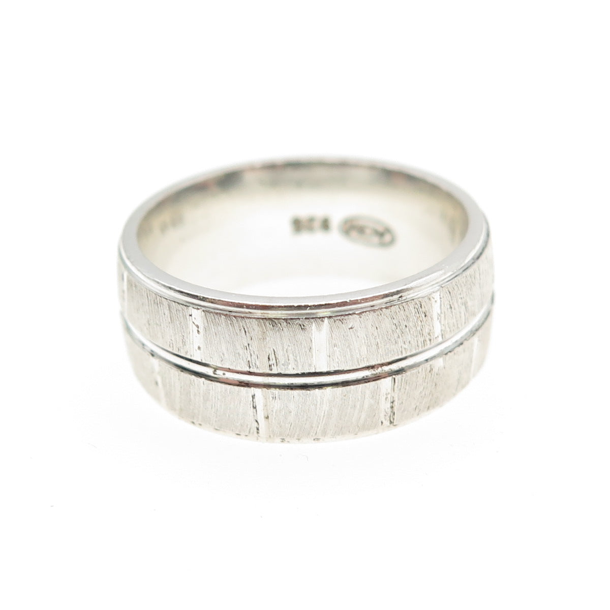 925 Sterling Silver Vintage Textured Band Ring Size 7