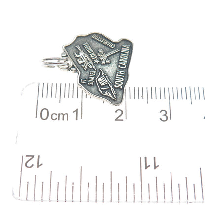 MAISELS INDIAN TRADING Sterling Silver Vintage South Carolina Mini Charm Pendant
