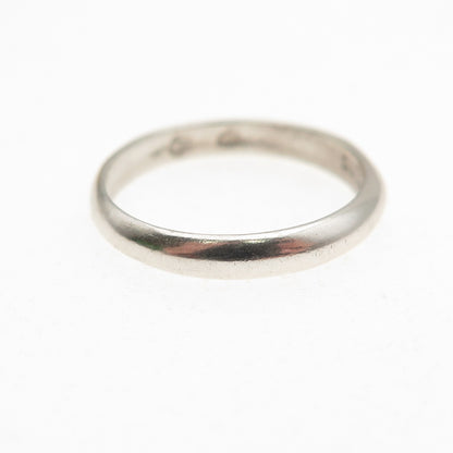 925 Sterling Silver Vintage Classic Wedding Oxidized Band Ring Size 4