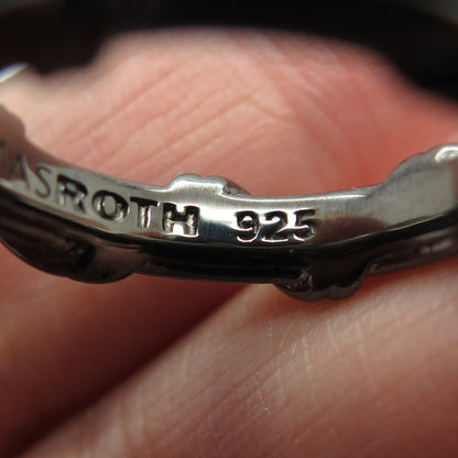 PETER THOMAS ROTH 925 Sterling Silver Black Rhodium Modernist Band Ring Size 7