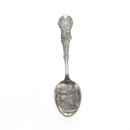 Mechanics 925 Sterling Silver Antique Art Deco Eagle Gate Utah Coffee Spoon