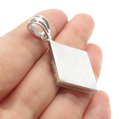 925 Sterling Silver Vintage Real Mother-of-Pearl Charm Pendant