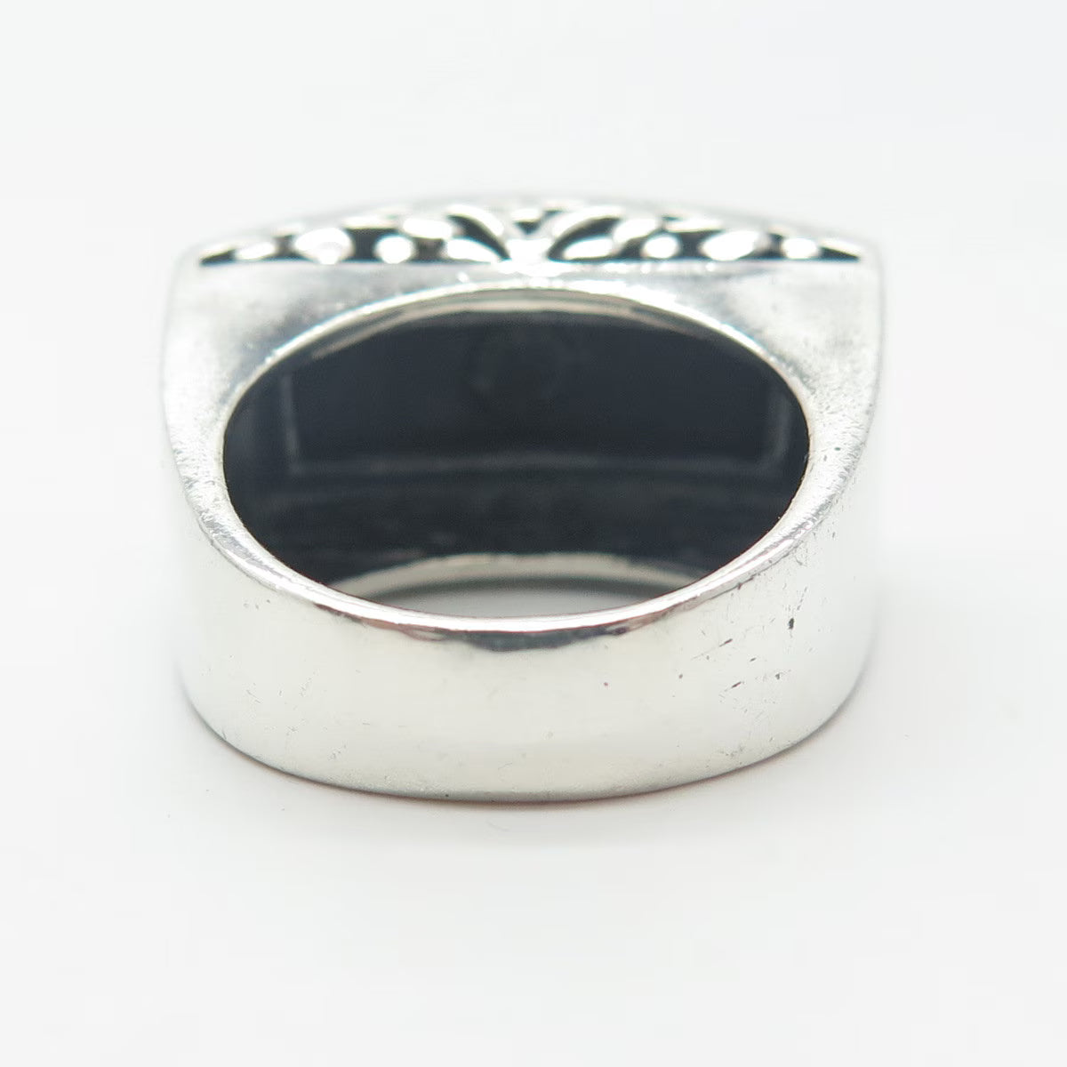 925 Sterling Silver Vintage Chapal-Zenray Black Onyx Elongated Ring Size 7