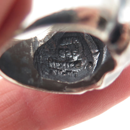 925 Sterling Silver Vintage AVM Mexico Modernist Dome Oxidized Ring Size 7