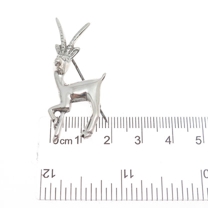 925 Sterling Silver Vintage Mexico Deer Oxidized Pin Brooch