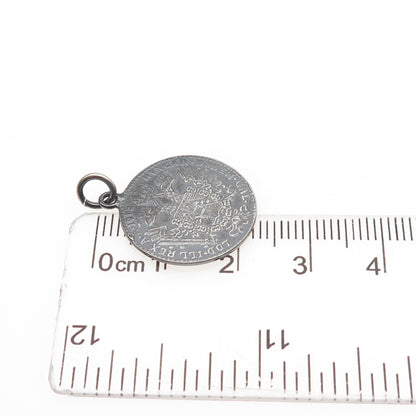 Silver Antique 1915 Austrian Empire Franz Joseph I Coin Replica Charm Pendant