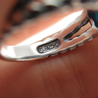 CAROLYN POLLACK American West Old Pawn Sterling Vintage Turquoise Ring Size 7.25