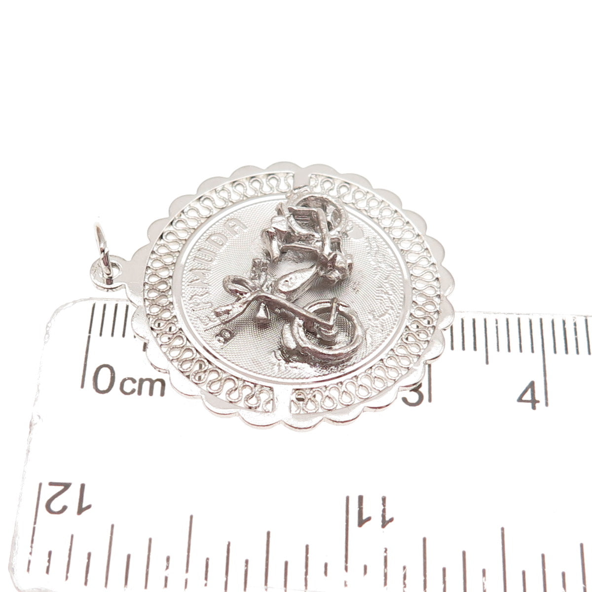 CREA 925 Sterling Silver Vintage Bermuda Motorcycle Charm Pendant