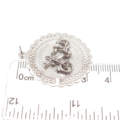 CREA 925 Sterling Silver Vintage Bermuda Motorcycle Charm Pendant
