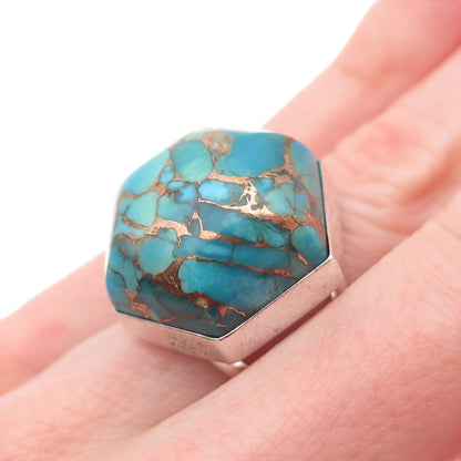 Jay King Desert Rose 925 Sterling Vintage Real Mohave Turquoise Ring Size 6.25