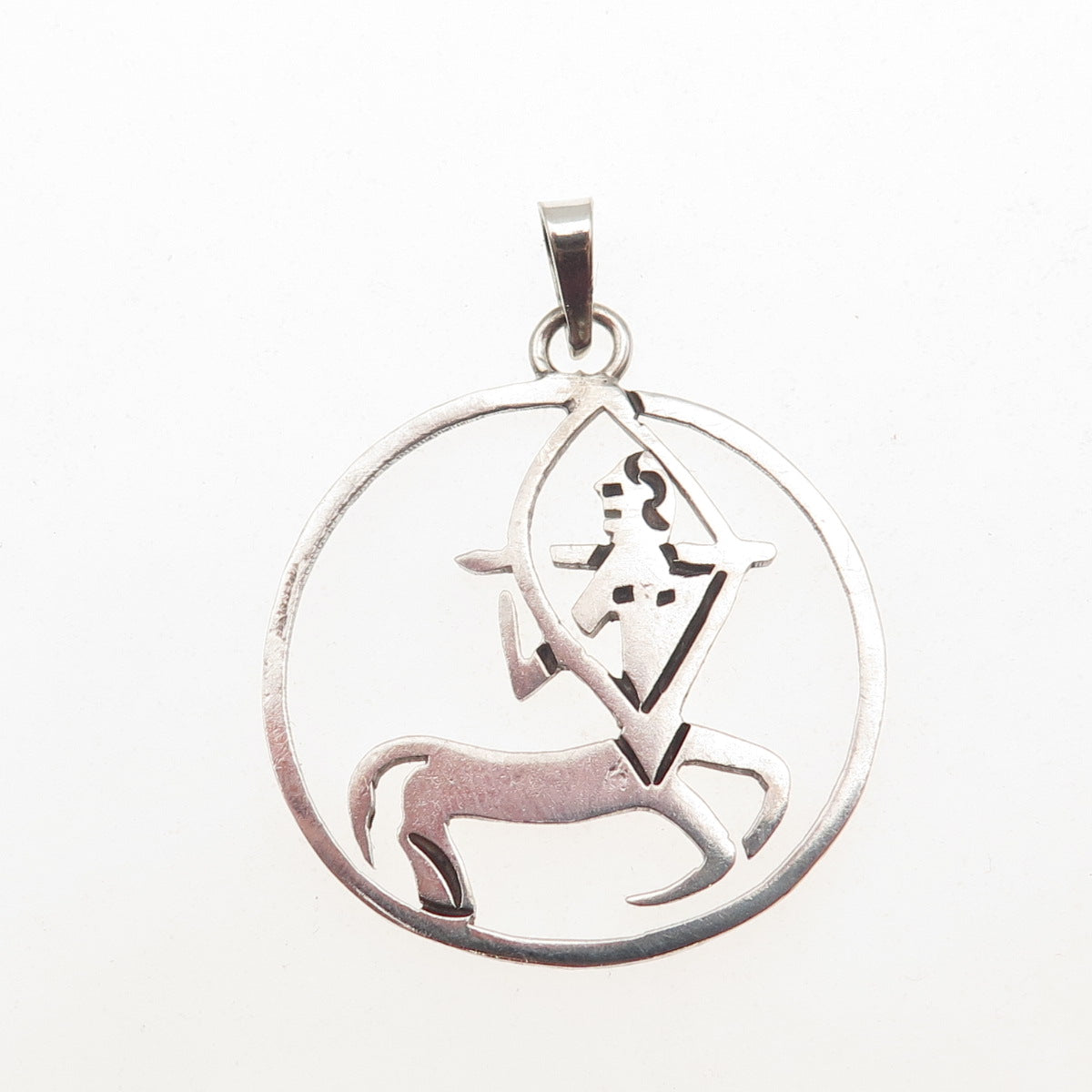 925 Sterling Silver Vintage Mexico Sagittarius Zodiac Sign Charm Pendant
