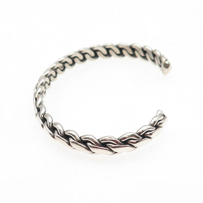 Old Pawn 925 Sterling Silver Vintage Southwestern Adjustable Cuff Bracelet 6"