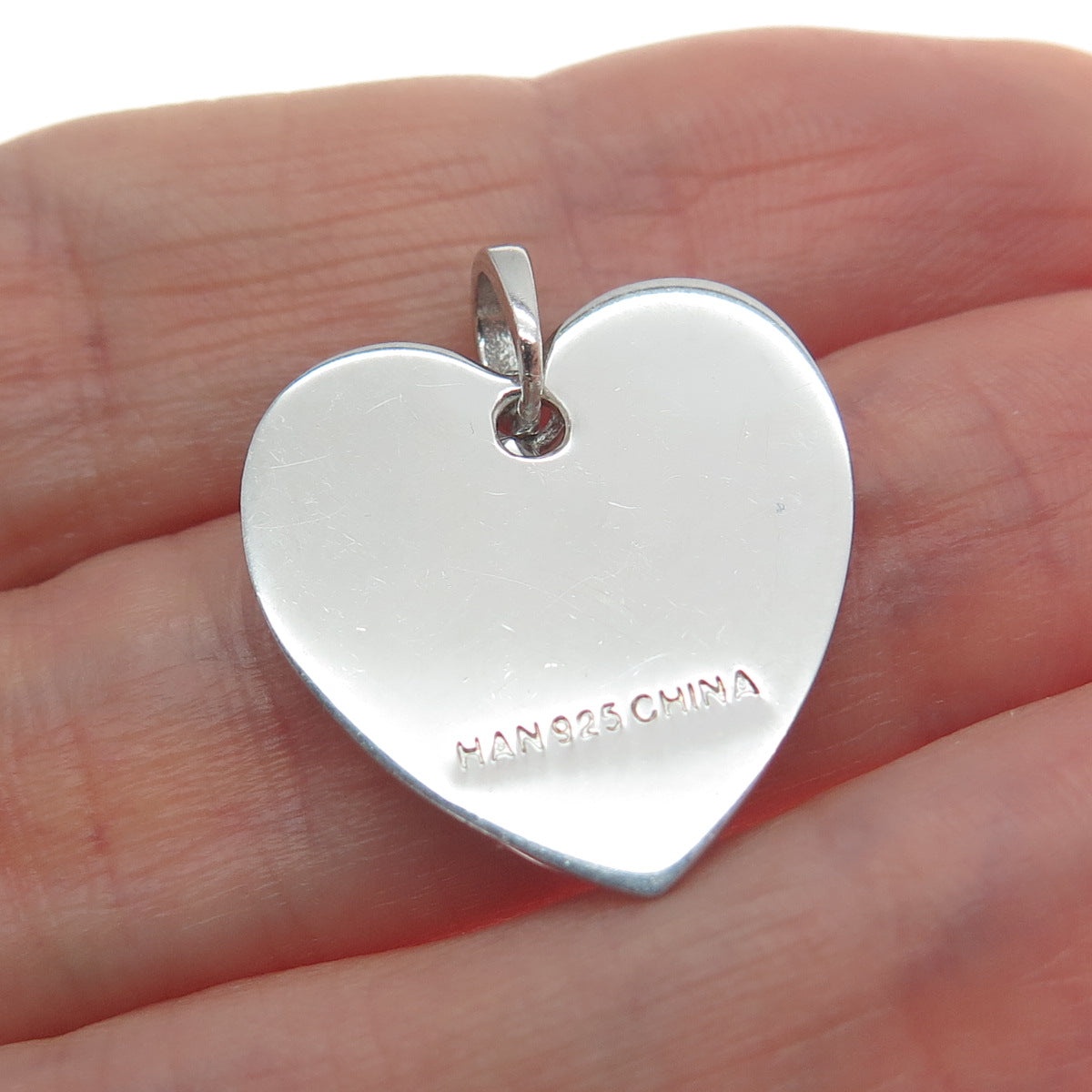 HAN Sterling Silver Real Round-Cut Diamond Home Is Where The Heart Is Pendant