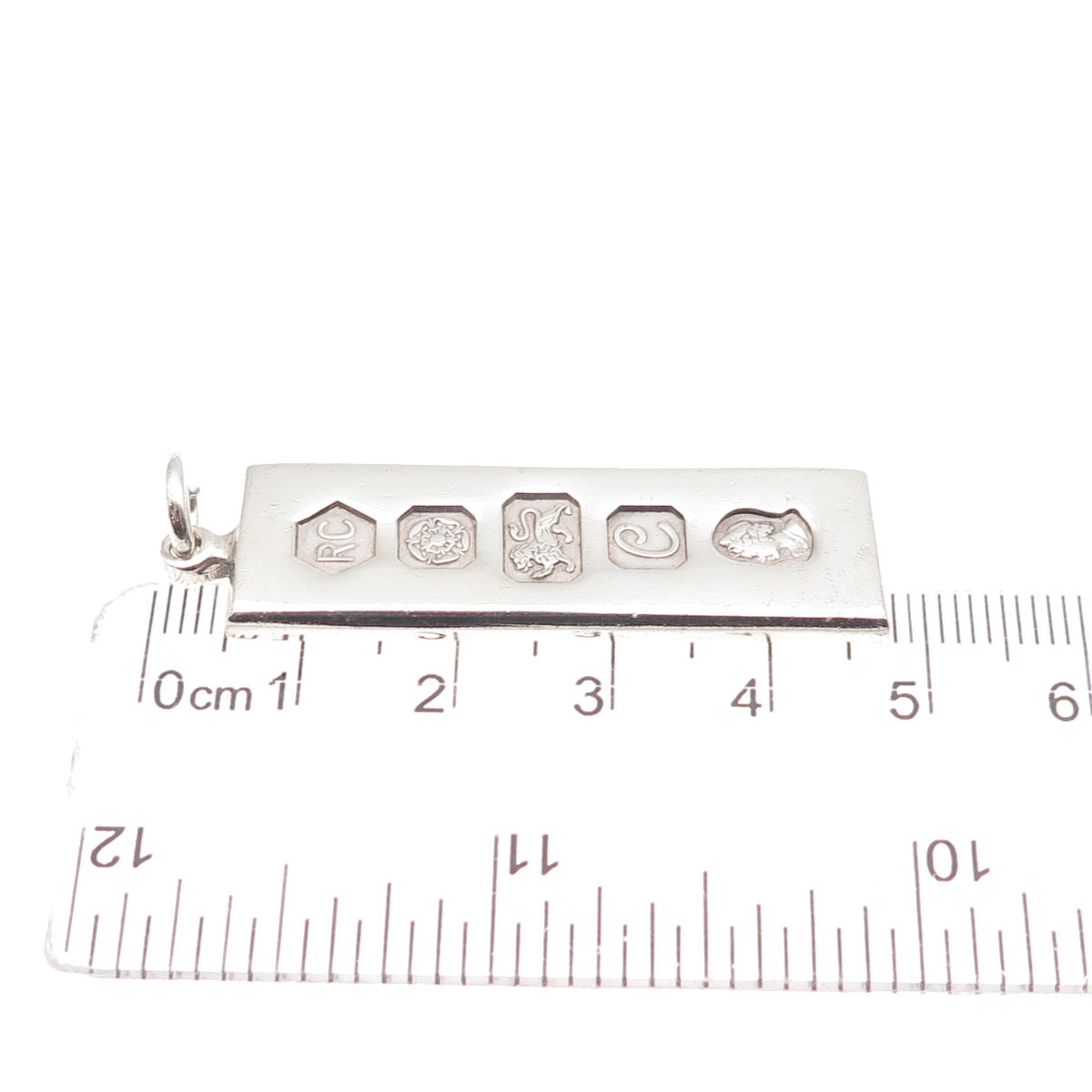 Carr’s of Sheffield 925 Sterling Silver Vintage 1977 Bar Charm Pendant