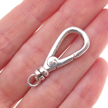 925 Sterling Silver Vintage Bracelet / Necklace Carabiner Lobster Lock Clasp