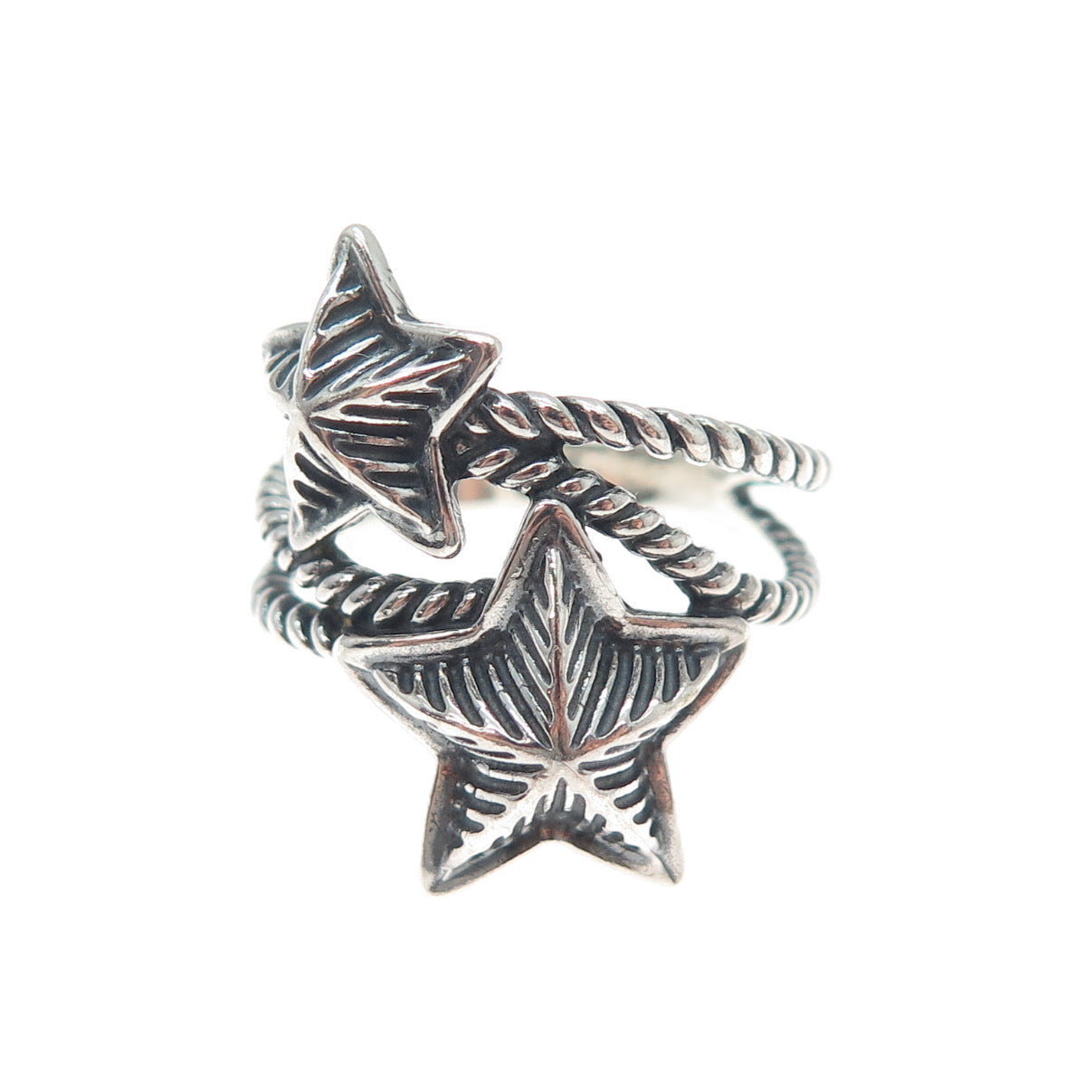 CAROLYN POLLACK AMERICAN WEST Sterling Silver Vintage Star Oxidized Ring Size 10