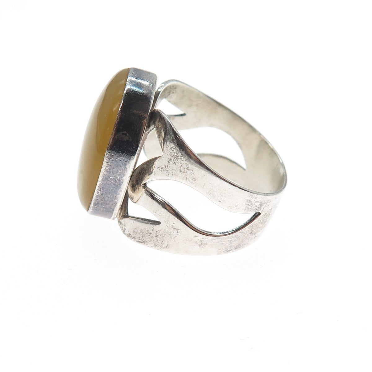 JAY KING Desert Rose 925 Sterling Vintage Real Yellow Chalcedony Ring Size 8.5