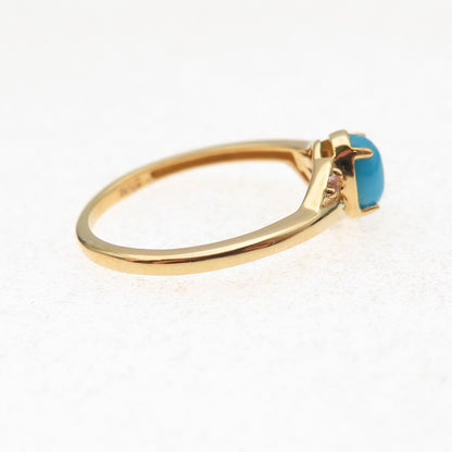Chuck Clemency Sterling Silver Gold Plated Real Turquoise & Topaz Ring Size 6.25