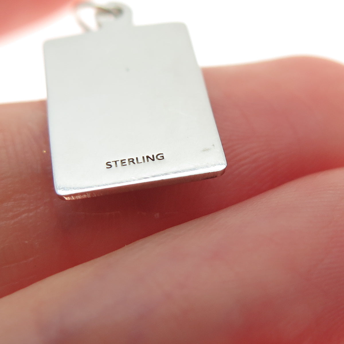 925 Sterling Silver Red Enamel Encourage Yourself Minimalist Charm Pendant