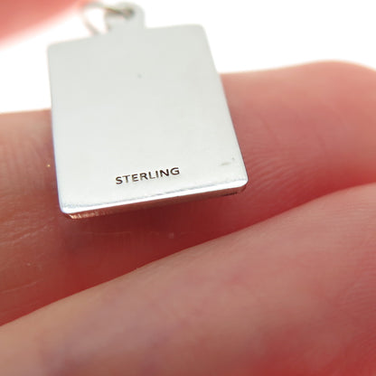 925 Sterling Silver Red Enamel Encourage Yourself Minimalist Charm Pendant