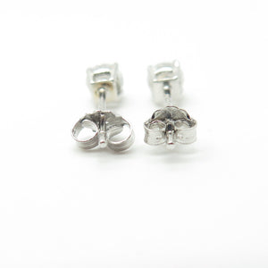 HAN 925 Sterling Silver Round-Cut Shaped C Z Stud Earrings