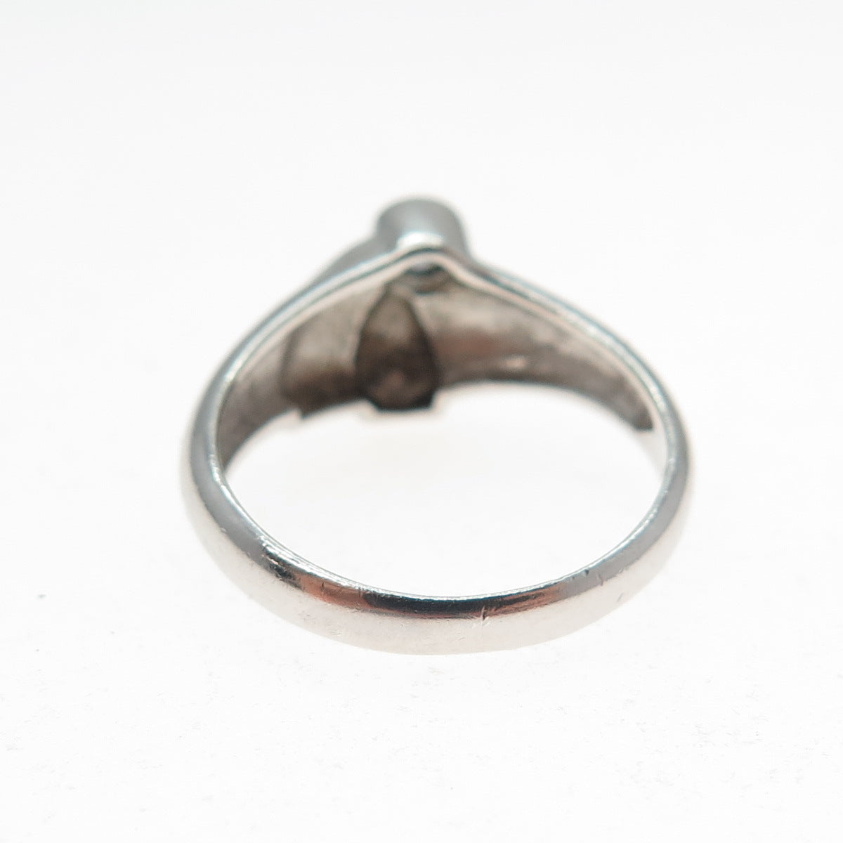 925 Sterling Silver Round-Cut C Z Modernist Ring Size 7