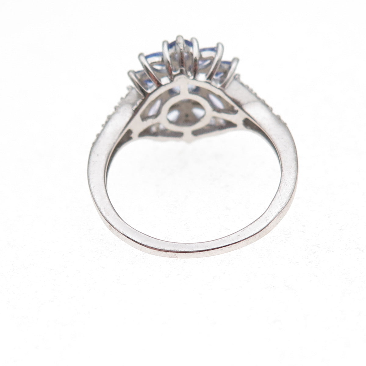 Chuck Clemency 925 Sterling Silver Real Diamond & Iolite Ring Size 6.75