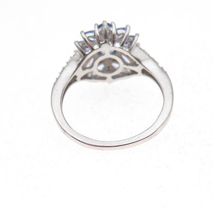 Chuck Clemency 925 Sterling Silver Real Diamond & Iolite Ring Size 6.75