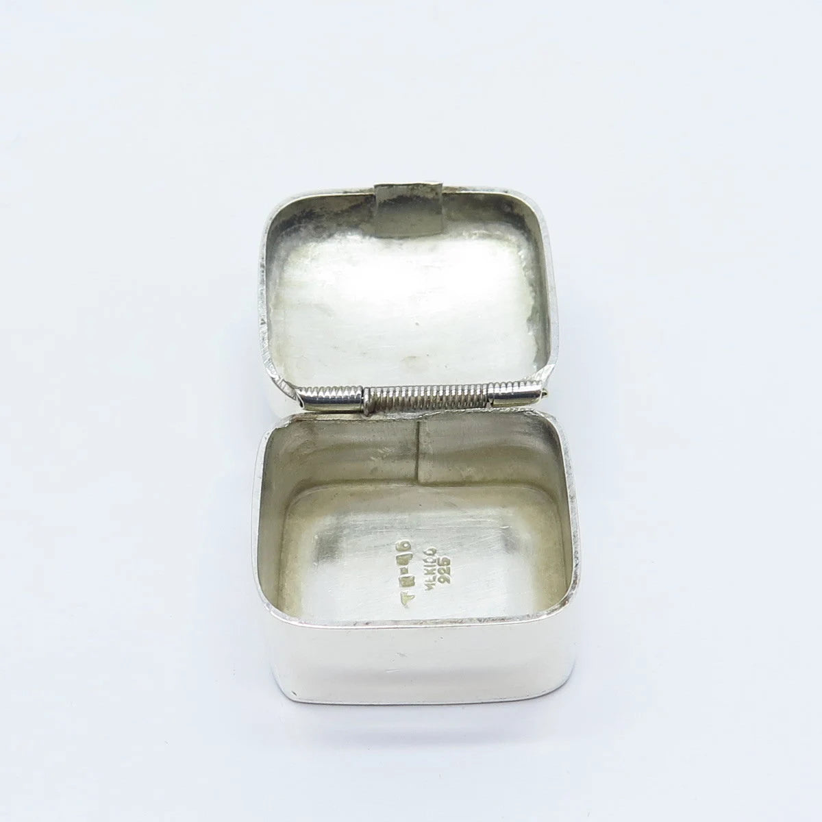 925 Sterling Silver Vintage Mexico Real Black Onyx Gemstone Box / Case