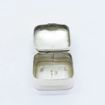 925 Sterling Silver Vintage Mexico Real Black Onyx Gemstone Box / Case