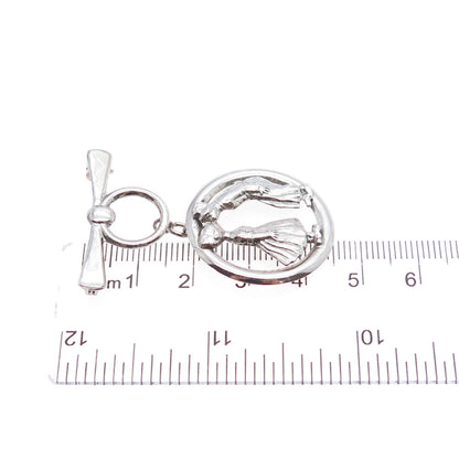 925 Sterling Silver Antique Art Deco Boy & Girl Kiss Bow Pin Brooch