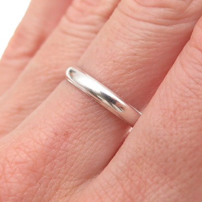 925 Sterling Silver Vintage Mexico Classic Wedding Band Ring Size 8