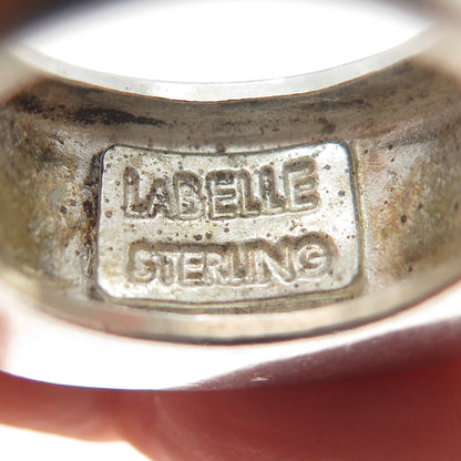 LABELLE 925 Sterling Silver Vintage Modernist Oxidized Ring Size 7