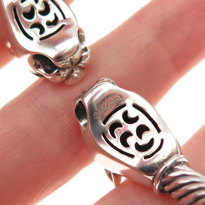 925 Sterling Silver Vintage Panther Adjustable Cable Cuff Bracelet 7"