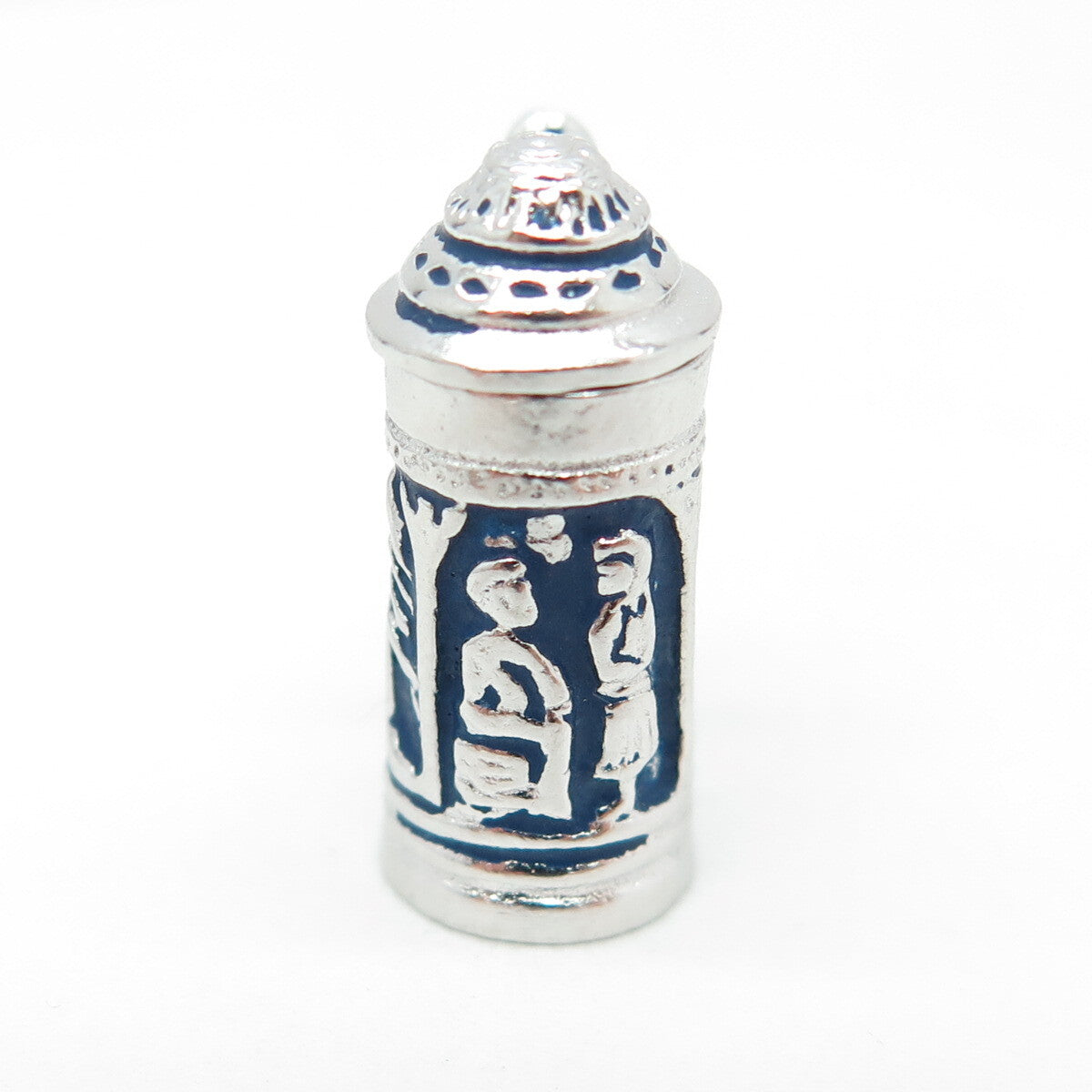 CROWN SILVER 925 Sterling Silver Antique Enamel Proposal Beer Stein Pendant