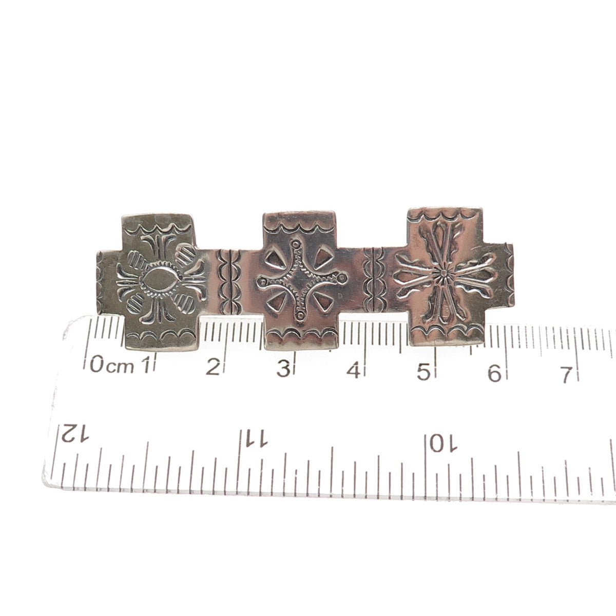 Lester Jackson Navajo Old Pawn 925 Sterling Vintage Cross French Hair Barrette